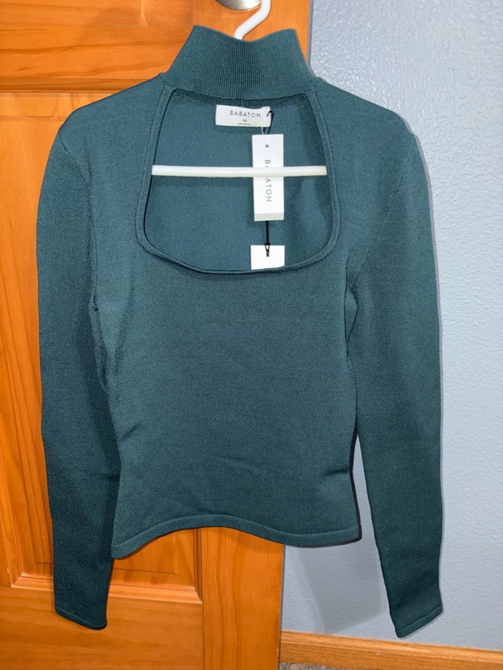 Aritzia Babaton Florine Sculpt Knit Top in Monarch Teal Size XS/TP NWT